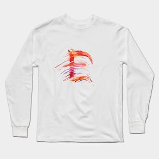 Colorful Painted Initial Letter E Long Sleeve T-Shirt
